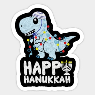 Jewish Menorasaurus Rex FunnyT Rex Dinosaur Hanukkah Sticker